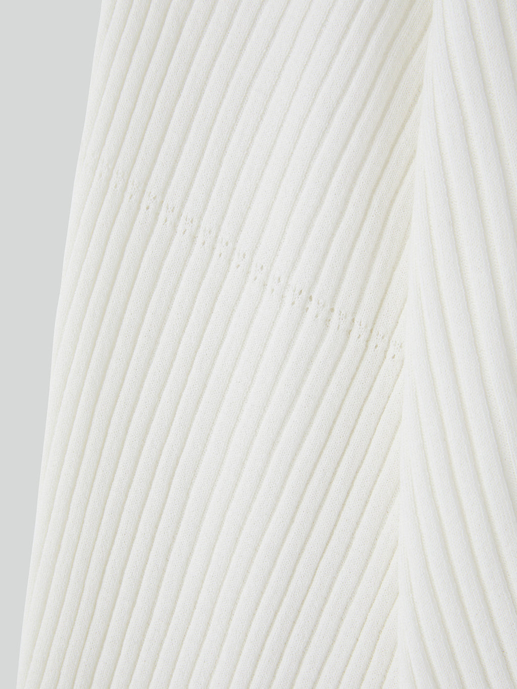 Slit-Cuffs Ribbed Knit Top (Ivory)
