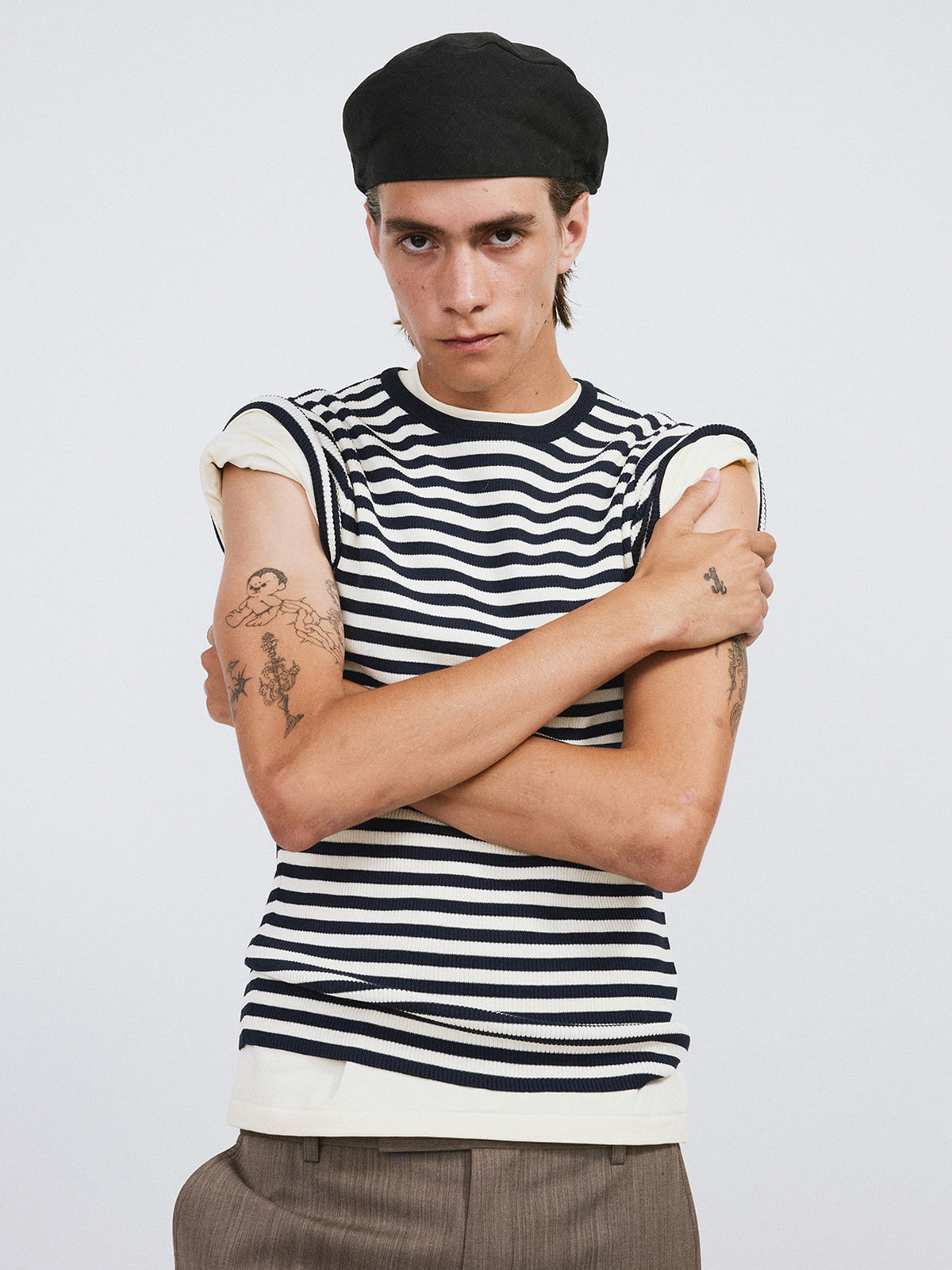 Marina Summer Knit Top (Navy)