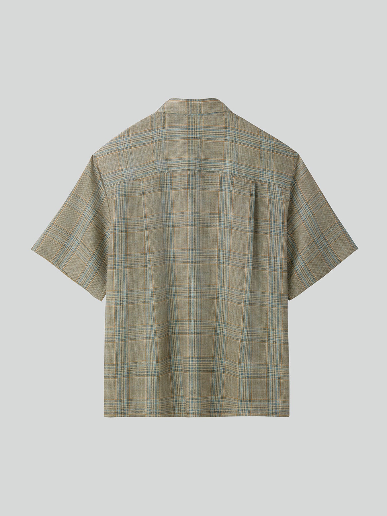 '70s Vintage Check Shirt (Beige Khaki)