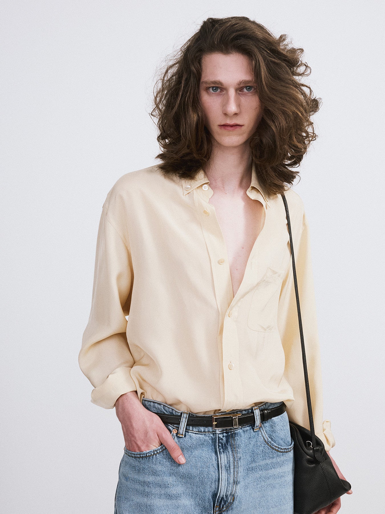 Wrinkled Fluid Shirt (Butter Beige)