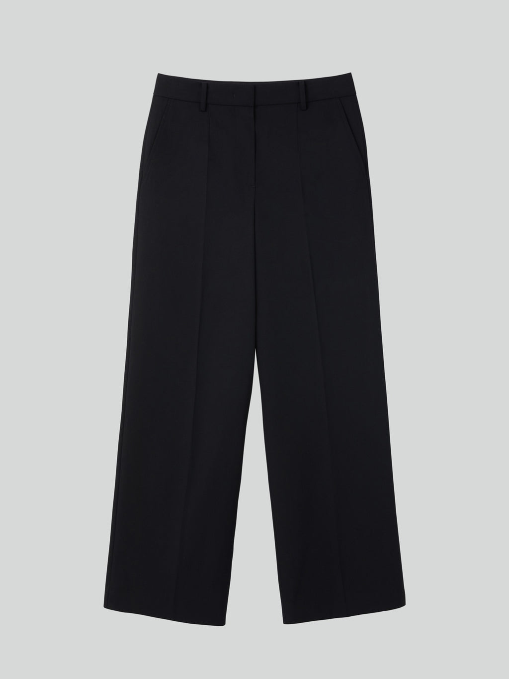 Wide Fit Straight Pants (Black)