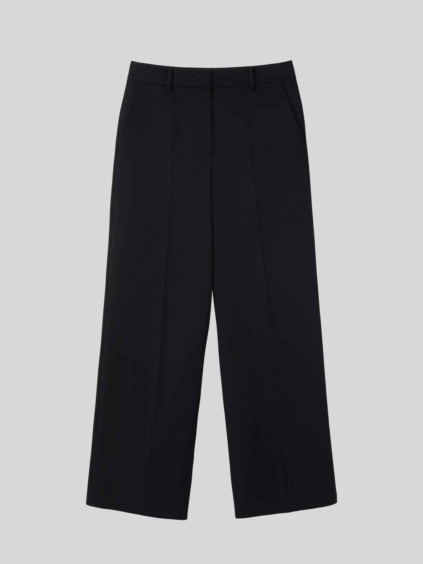 Wide Fit Straight Pants (Black)