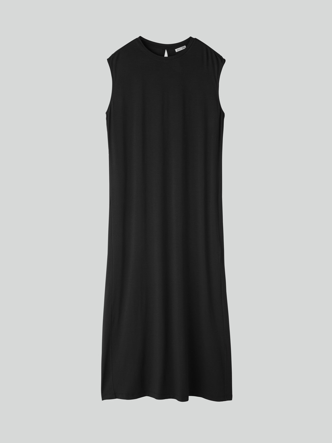 Open Back Jersey Long Top (Black)