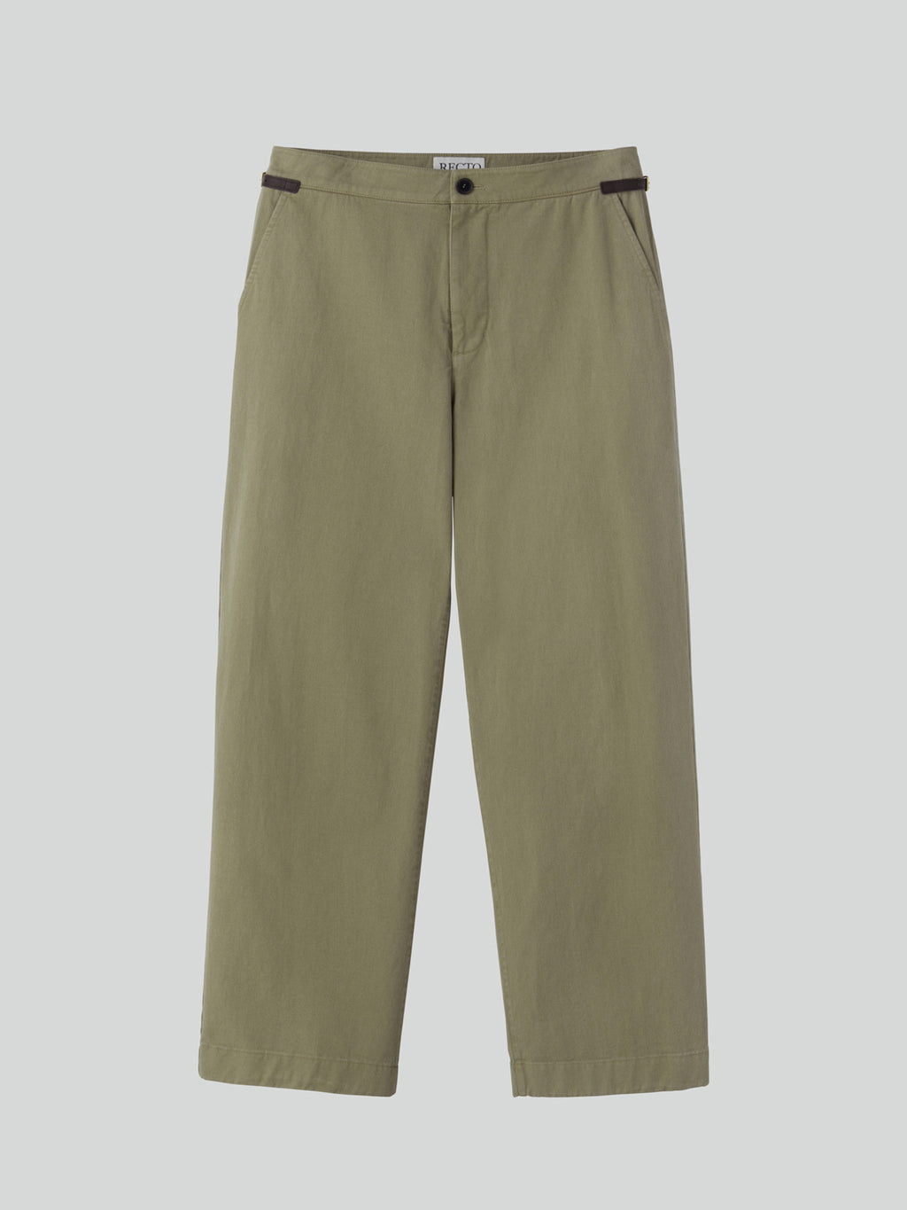 Waist Belt Detail Cotton Pants (Light Khaki)