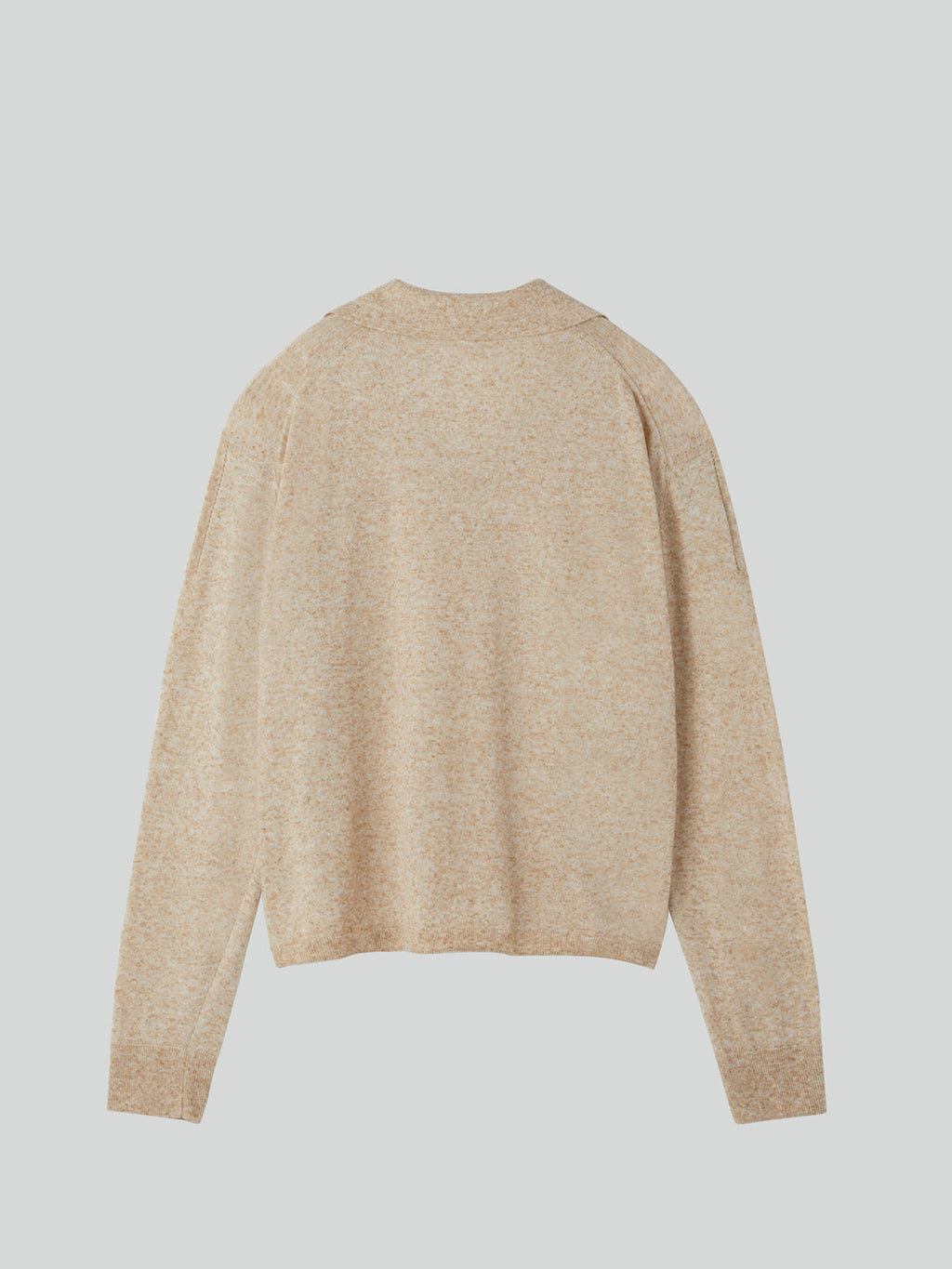 Linen Blend Polo Top (Oatmeal)