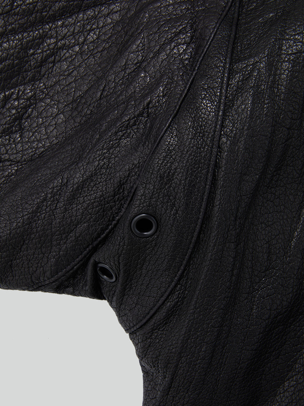 High-Neck Leather Jumper (Black)