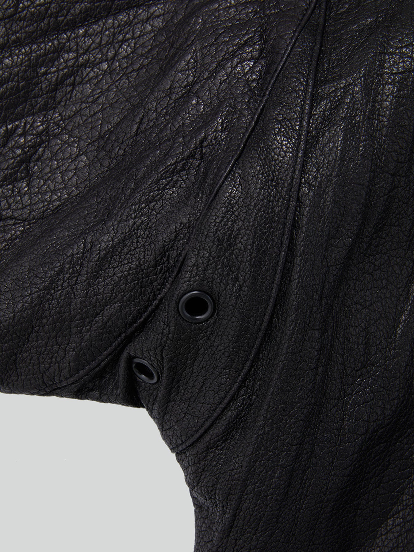 High-Neck Leather Jumper (Black)