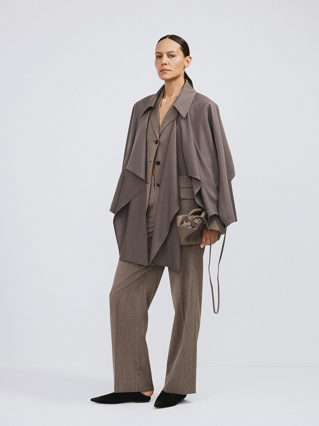 Wide Fit Suit Pants (Sepia)