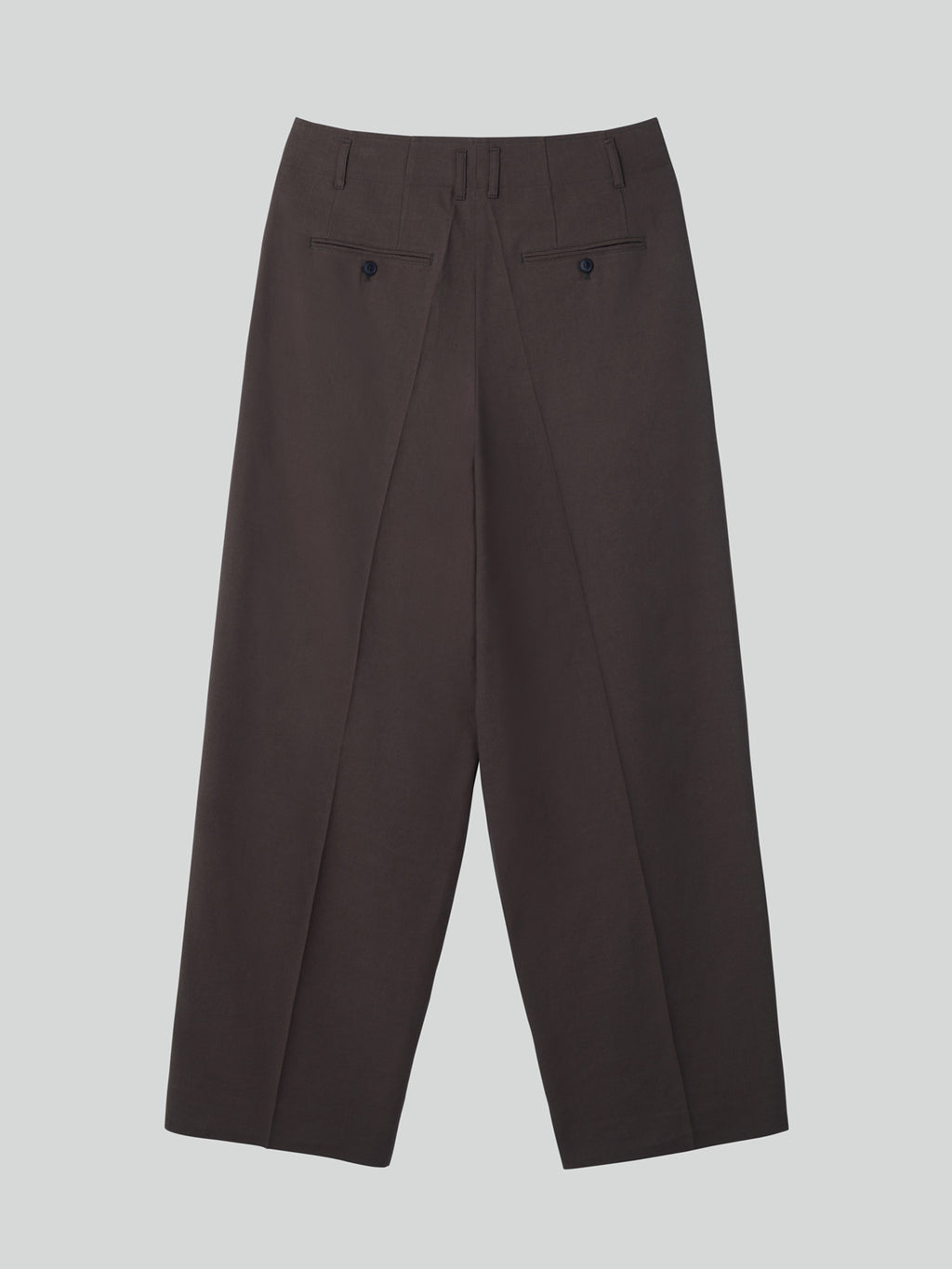 Linen Blend Pleated Pants (Dark Chocolate)