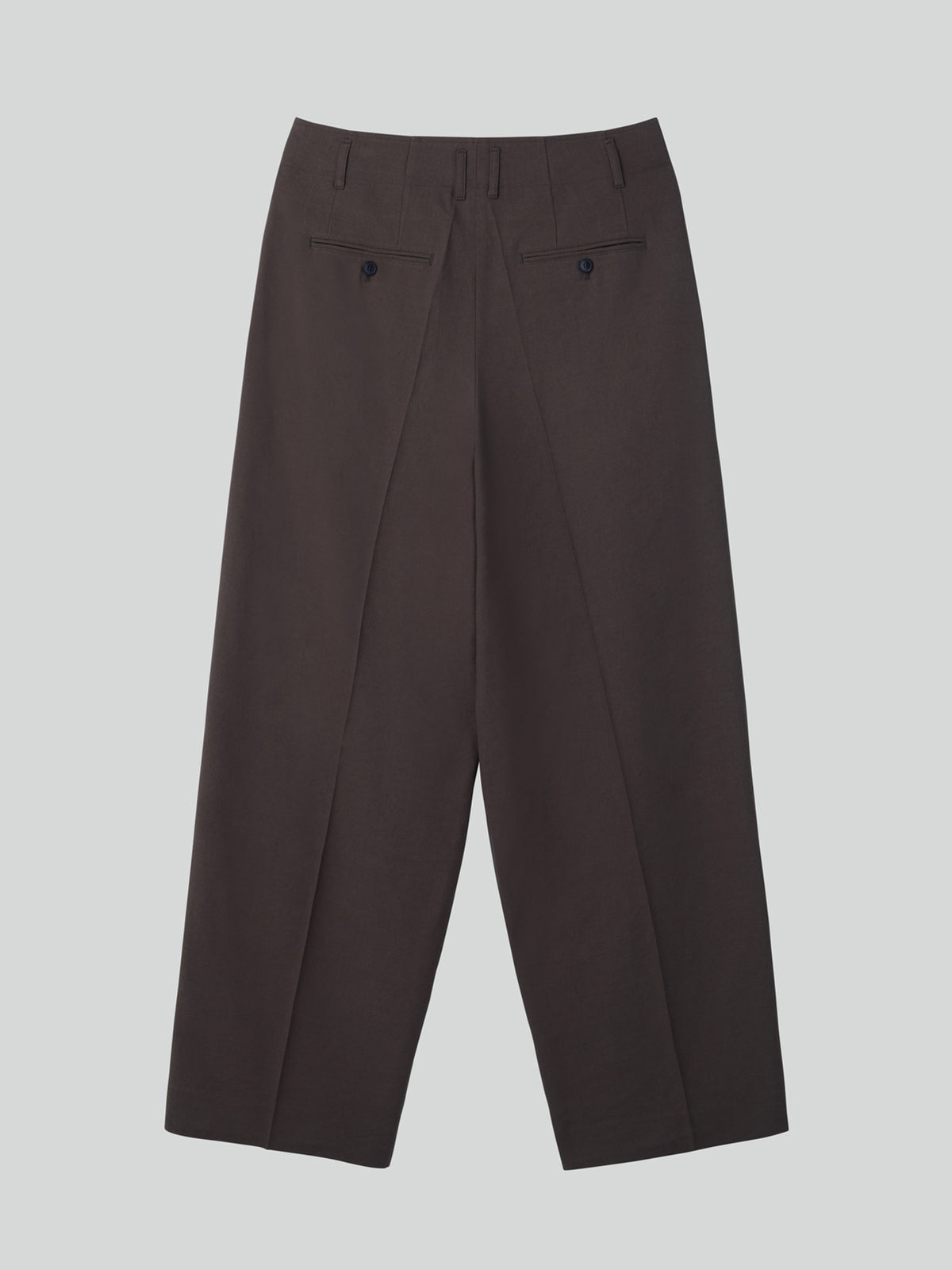 Linen Blend Pleated Pants (Dark Chocolate)