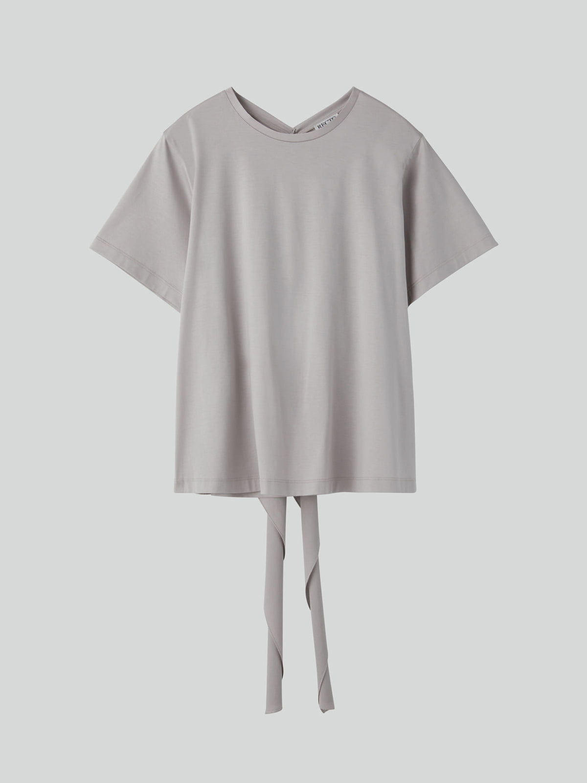 Open Back Silk Blend Scarf Top (Sepia Grey)