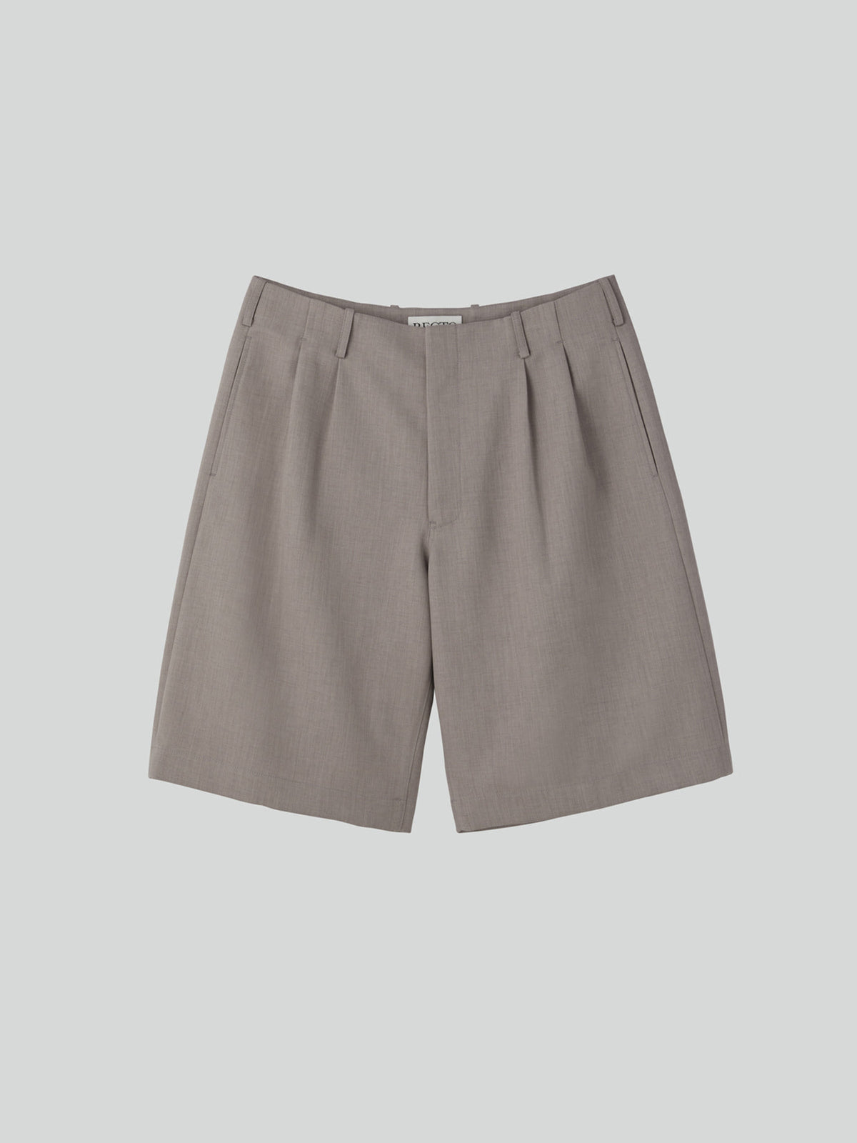 Tucked Detail Bermuda Pants (Sepia Grey)