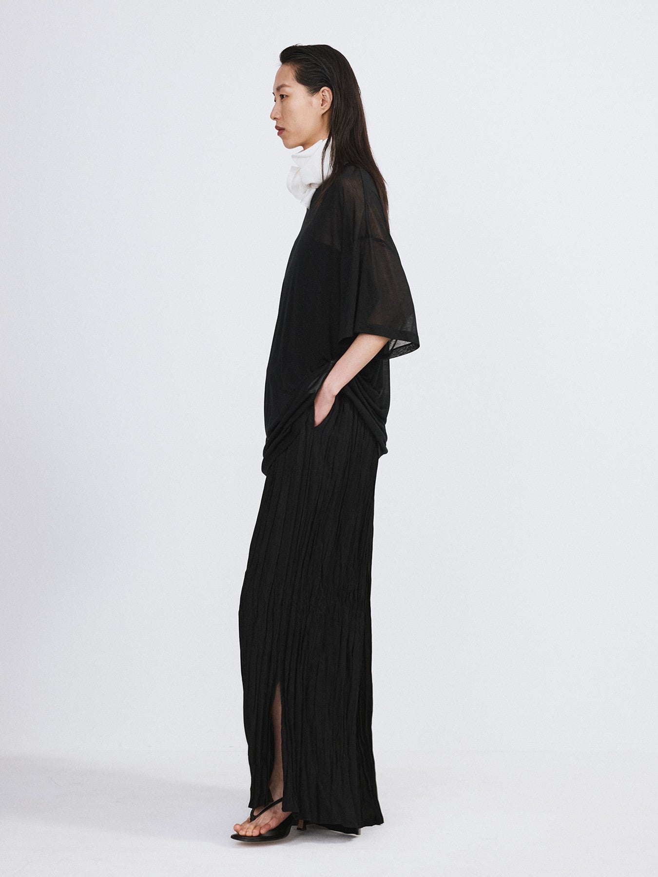 Oversized Sheer T-Shirt (Black)