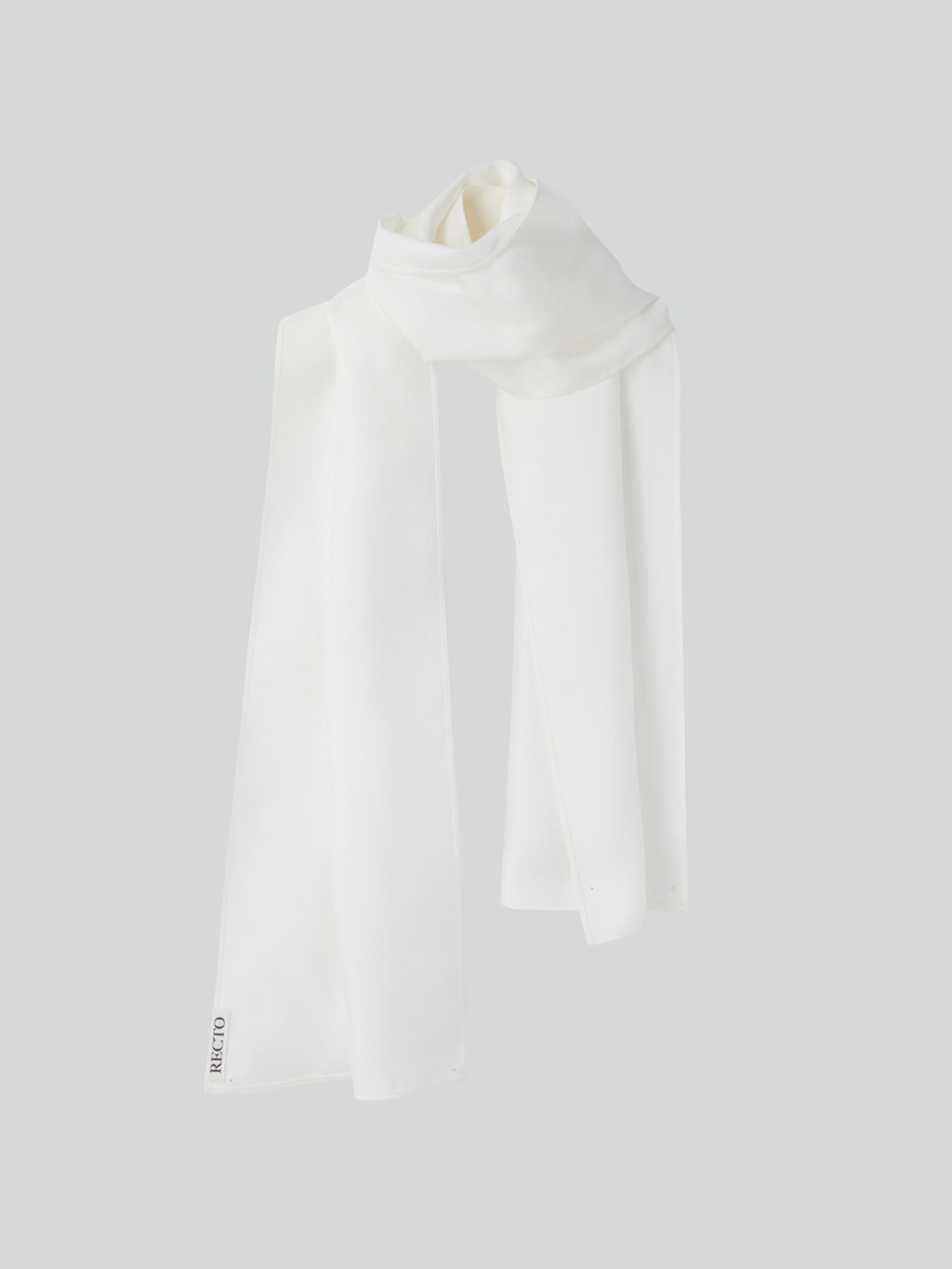 Fluid Silk Tie Scarf (Ivory)