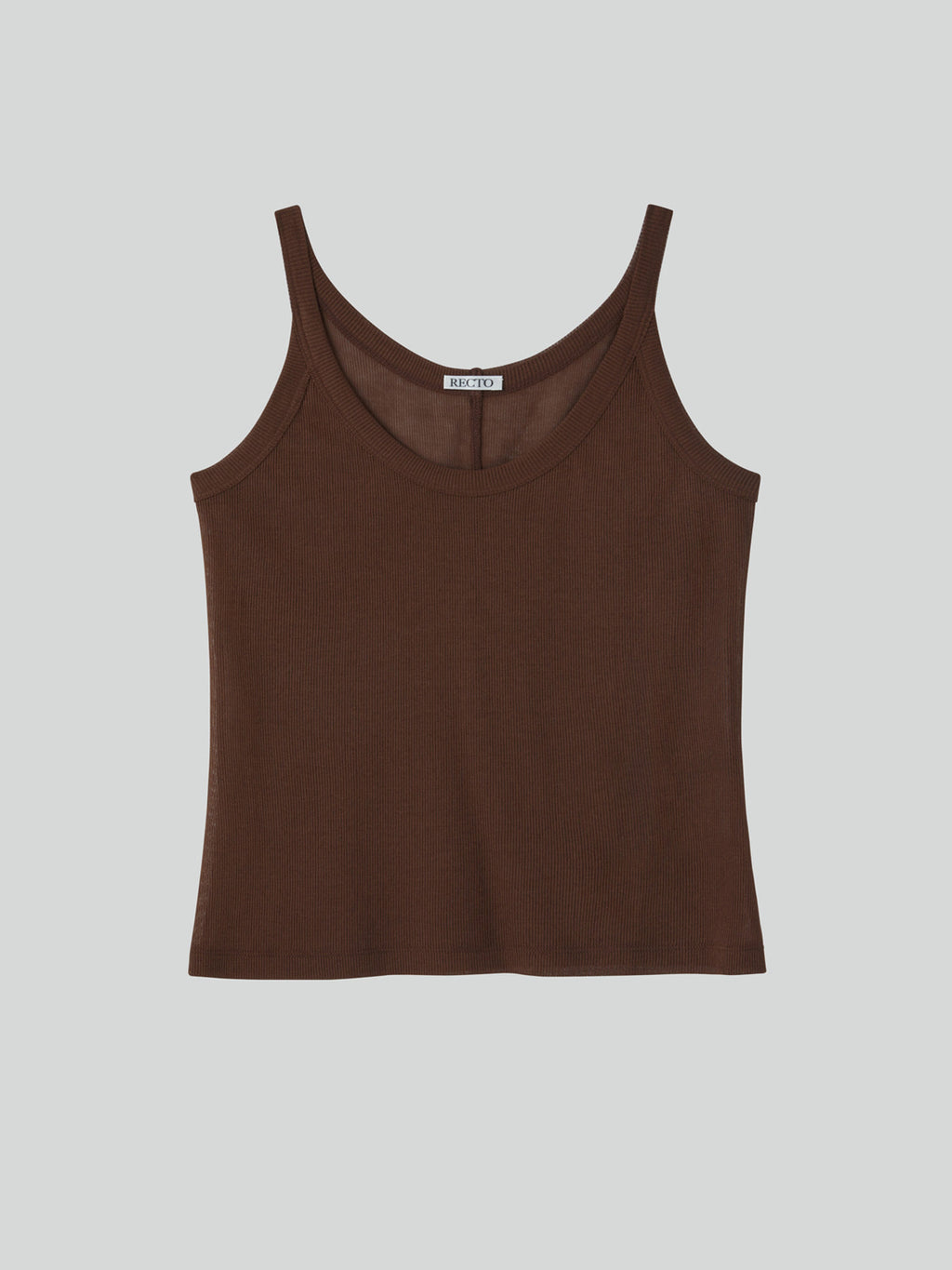 Sheer Jersey Tank Top (Red Brown)