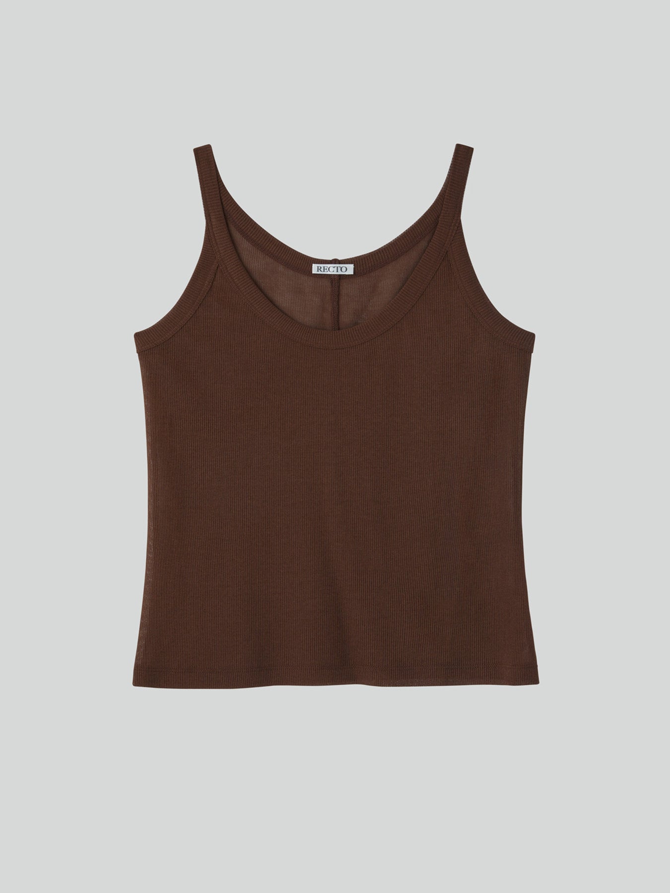 Sheer Jersey Tank Top (Red Brown)