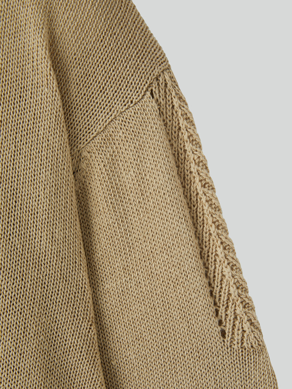 Waffle Collar Knit Top (Beige Khaki)