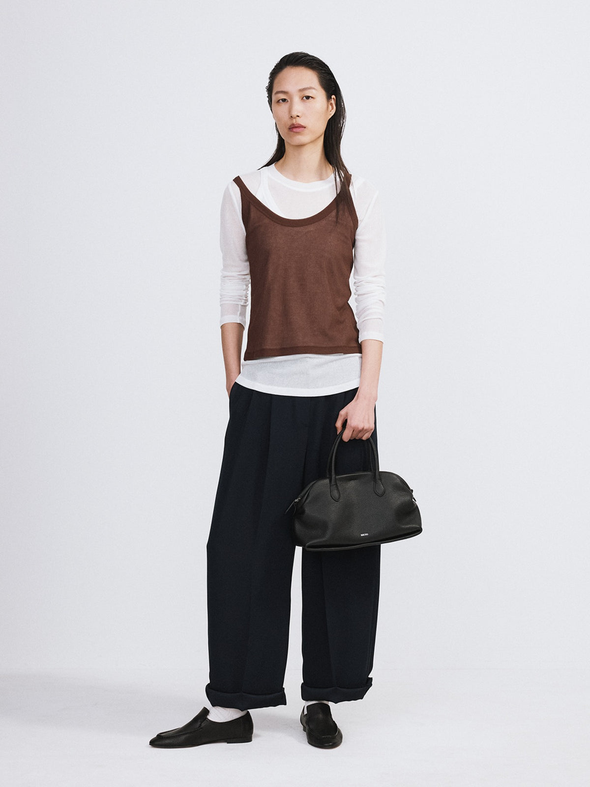 Sheer Jersey Tank Top (Red Brown)