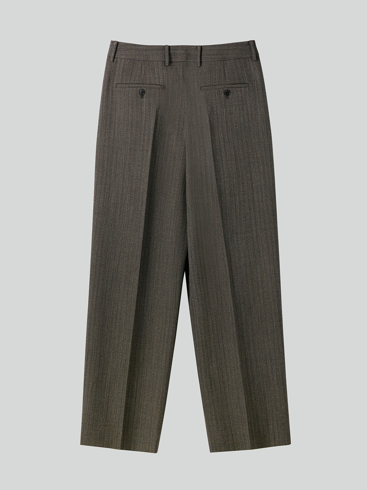 Broken Harringbone Suit Pants (Dark Khaki)