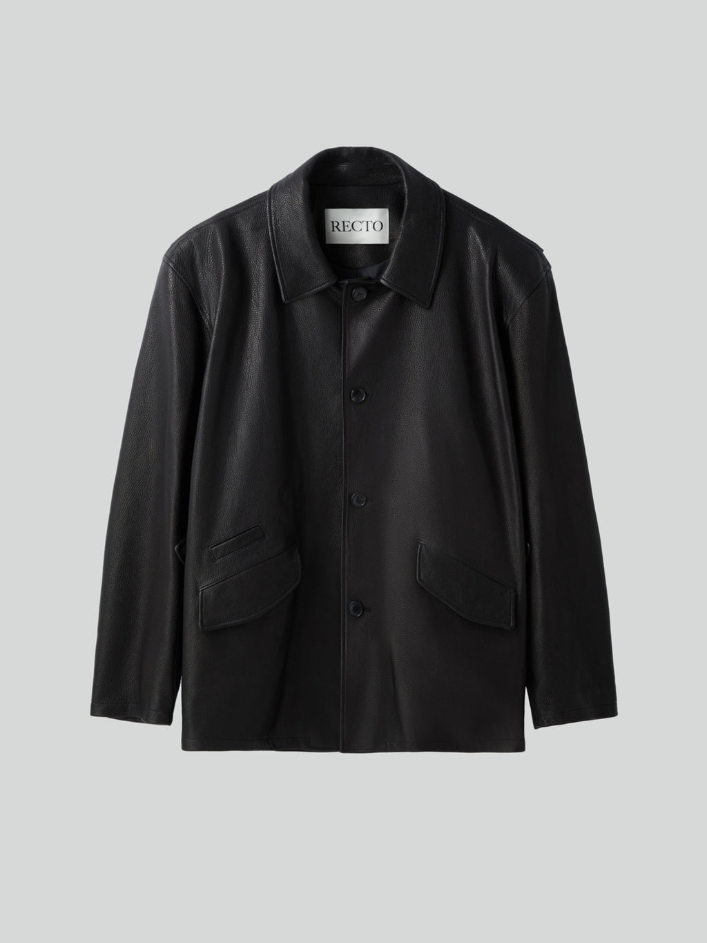 Vintage Leather Chore Jacket (Black)