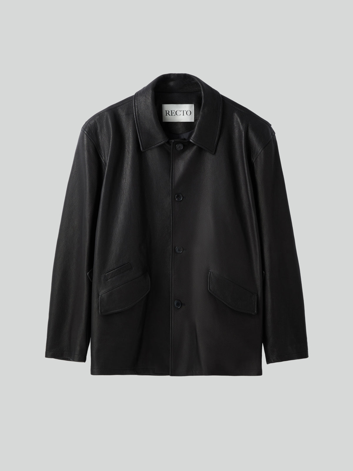 Vintage Leather Chore Jacket (Black)