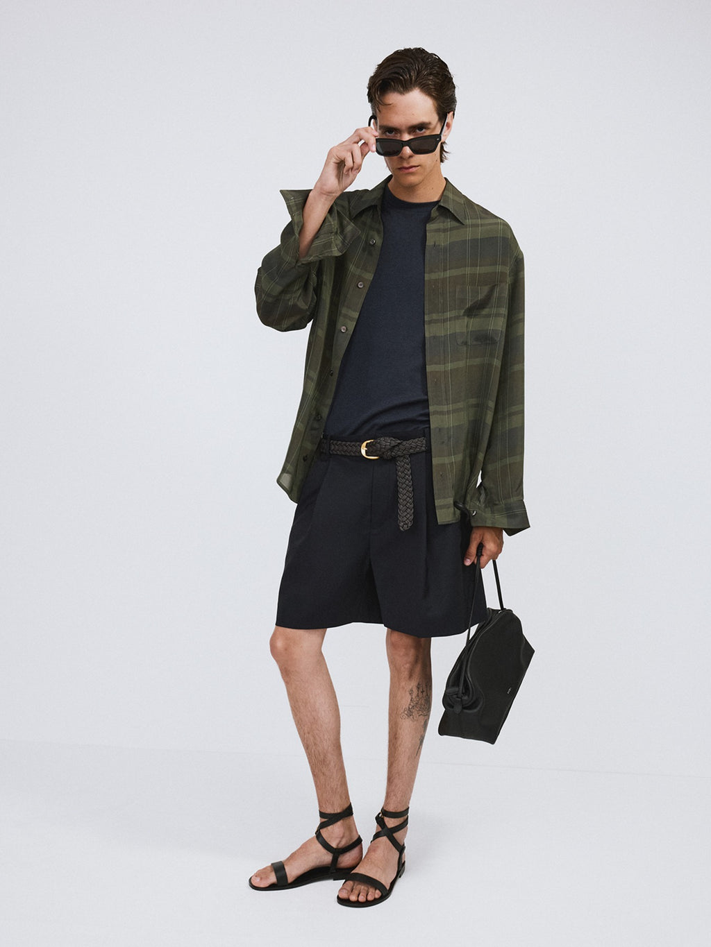 Jacob Viscose Check Shirt (Dark Green)
