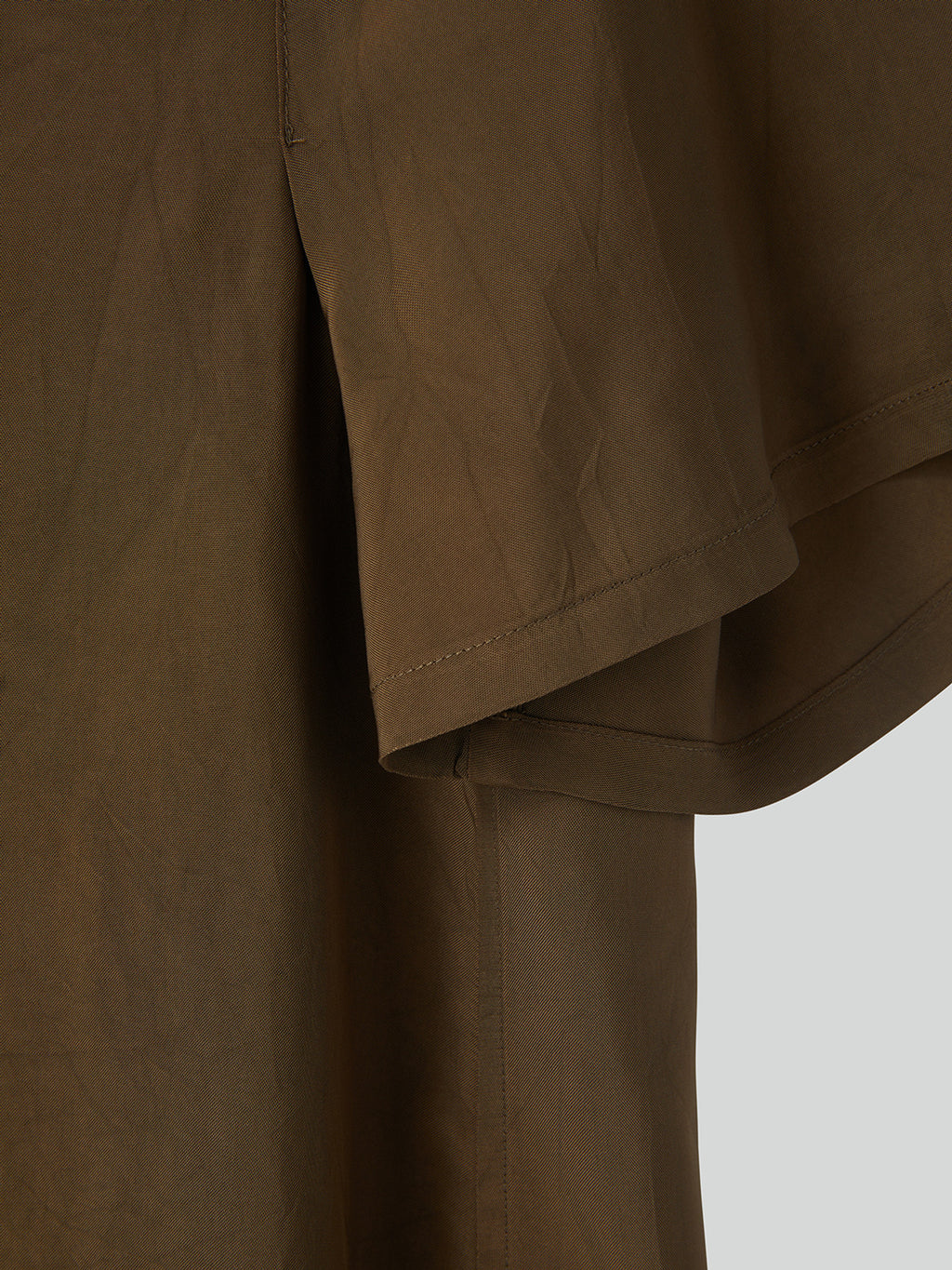 Wrinkled Fluid Blouse (Khaki Brown)