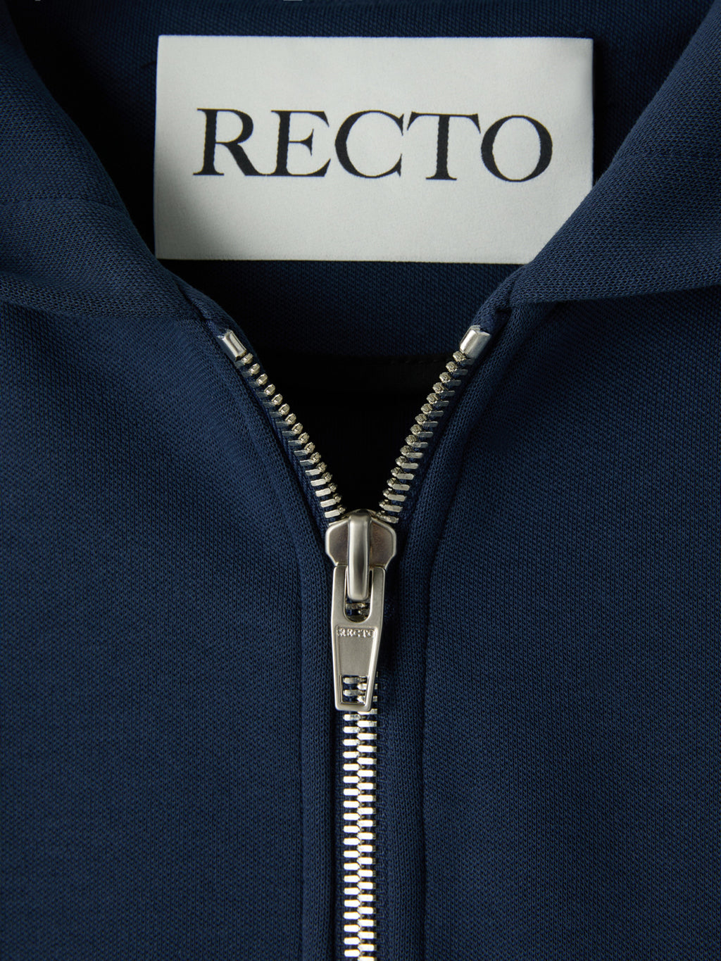Logo Detail Hoodie Zip-Up (Ink Navy)