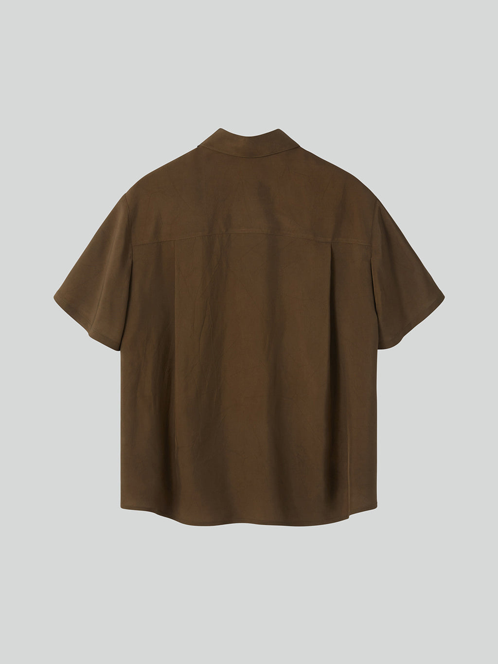 Wrinkled Fluid Blouse (Khaki Brown)