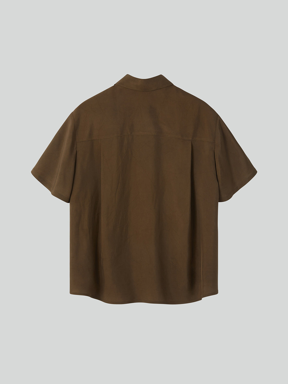 Wrinkled Fluid Blouse (Khaki Brown)