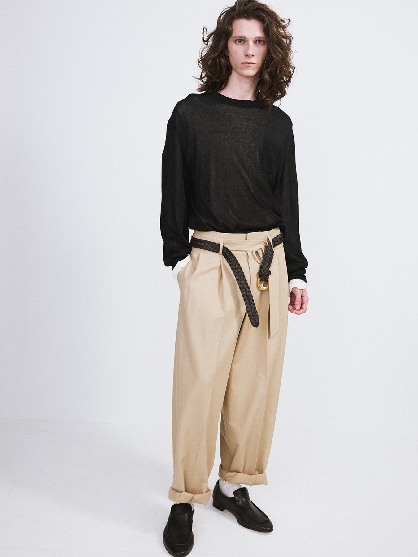 Loose Fit Knit Top (Black)