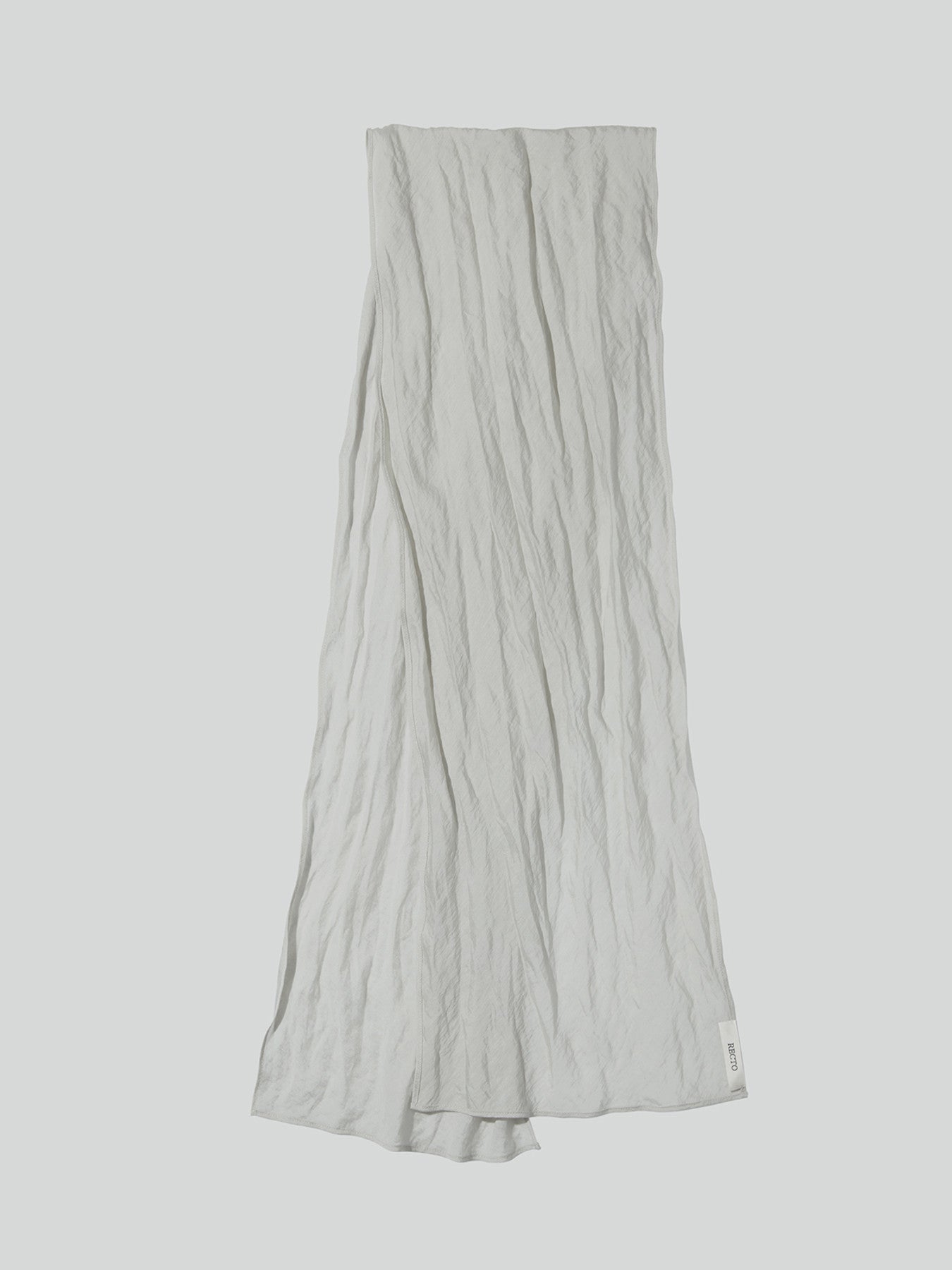 Silk Blend Gathered Tie Scarf (Taupe)