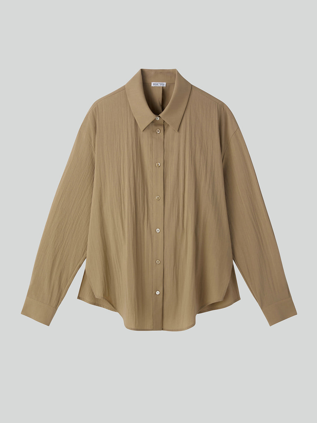 Open Back Draped Shirt (Khaki Beige)