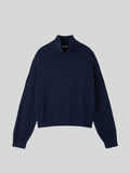 Waffle Collar Knit Top (Purple Blue)