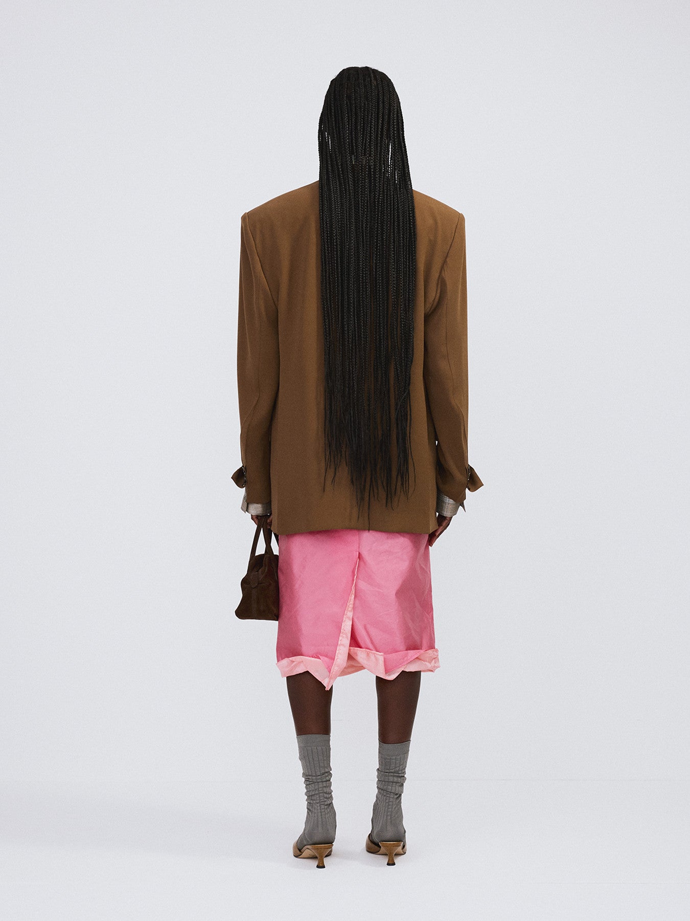 Layered Detail Midi Skirt (Pink)
