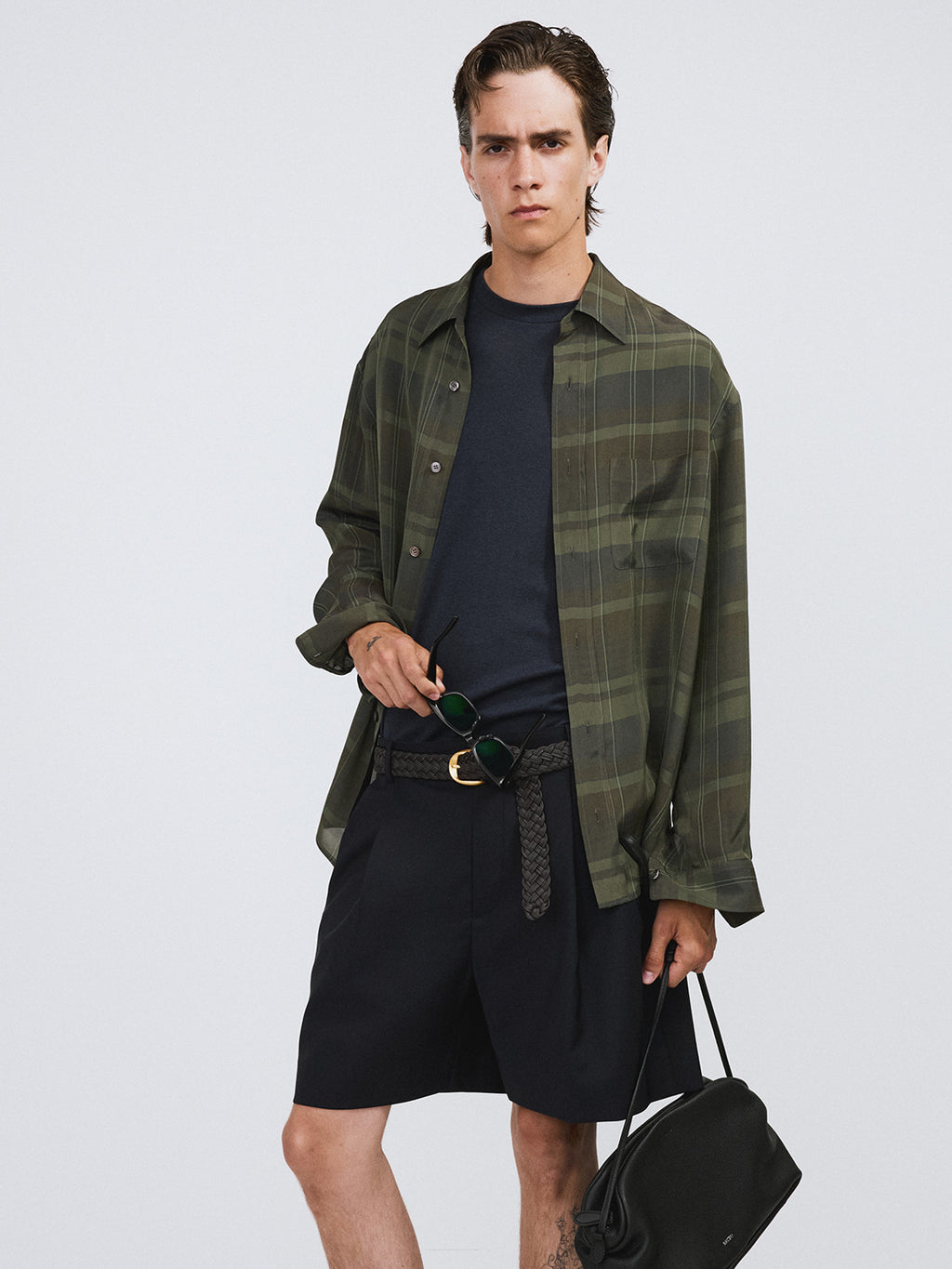 Jacob Viscose Check Shirt (Dark Green)