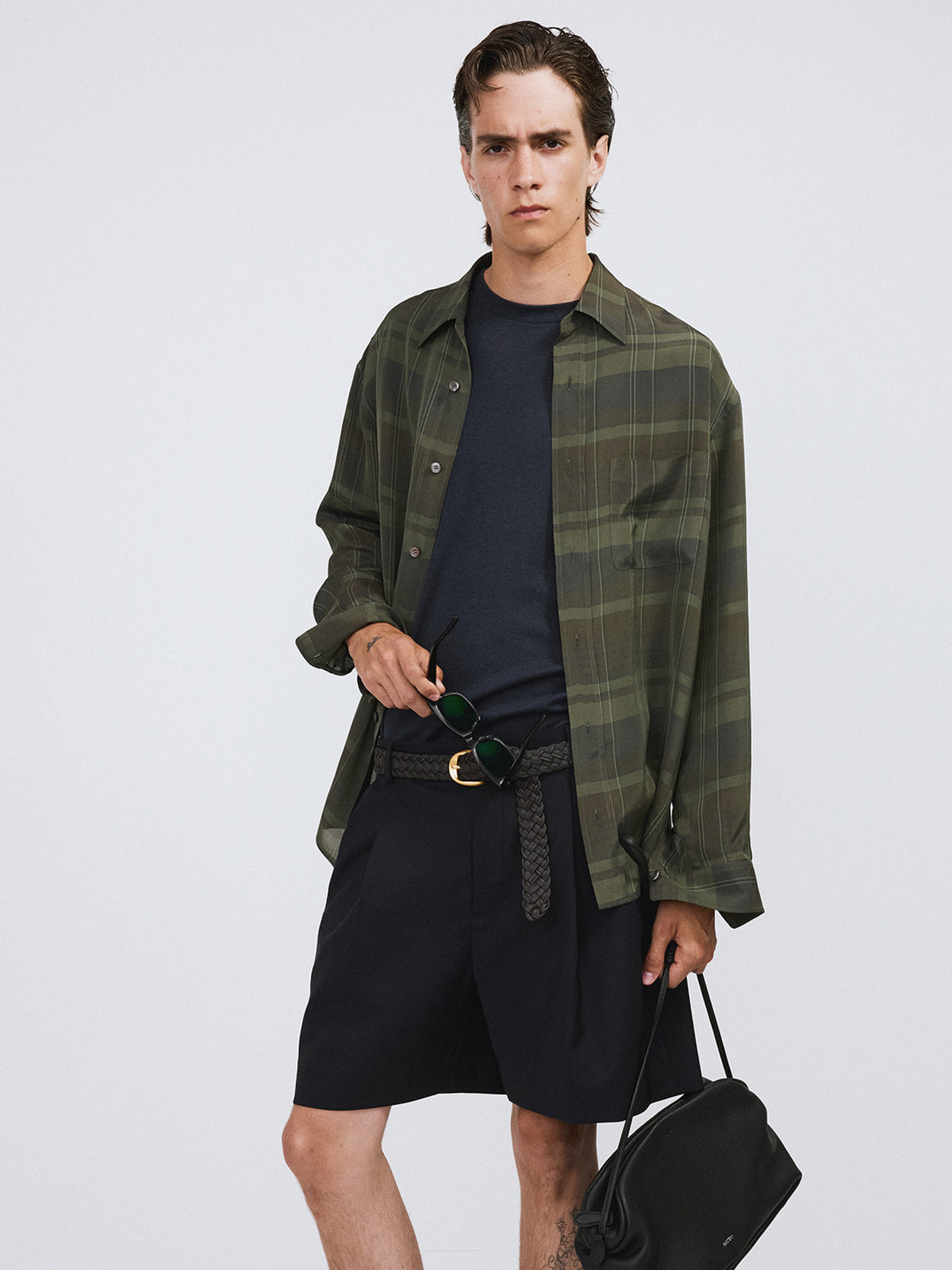 Jacob Viscose Check Shirt (Dark Green)