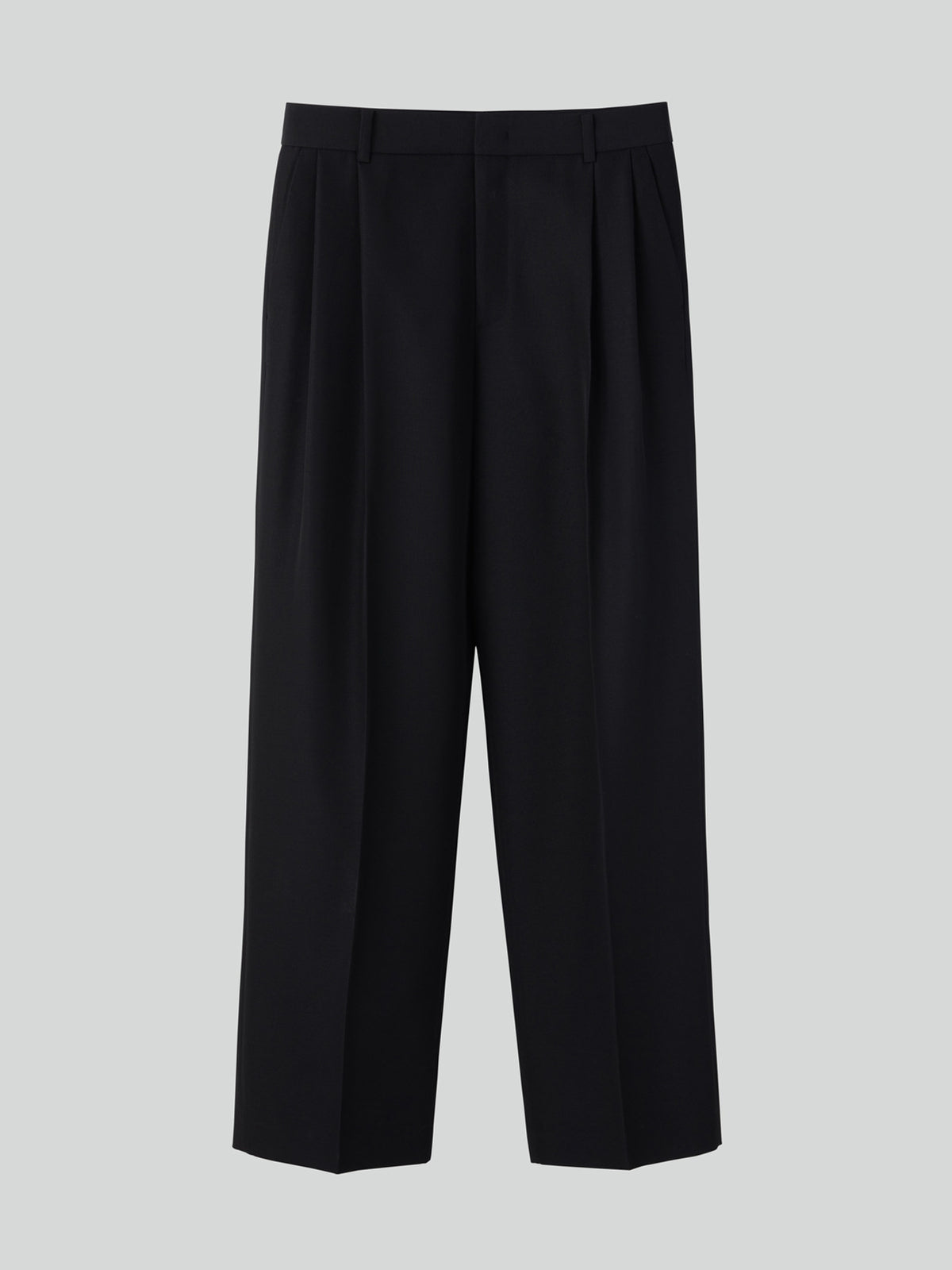 Double Pleated Suit Pants (Black)