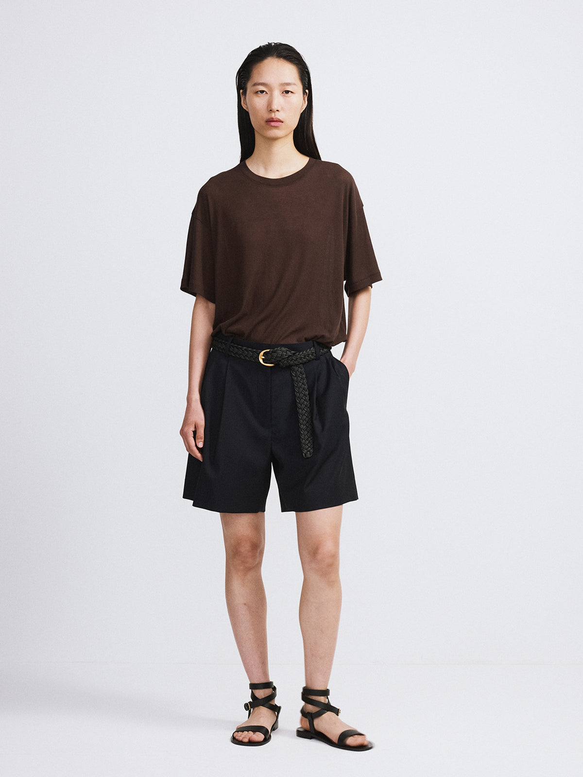 Loose Fit Sheer T-Shirt (Marron)