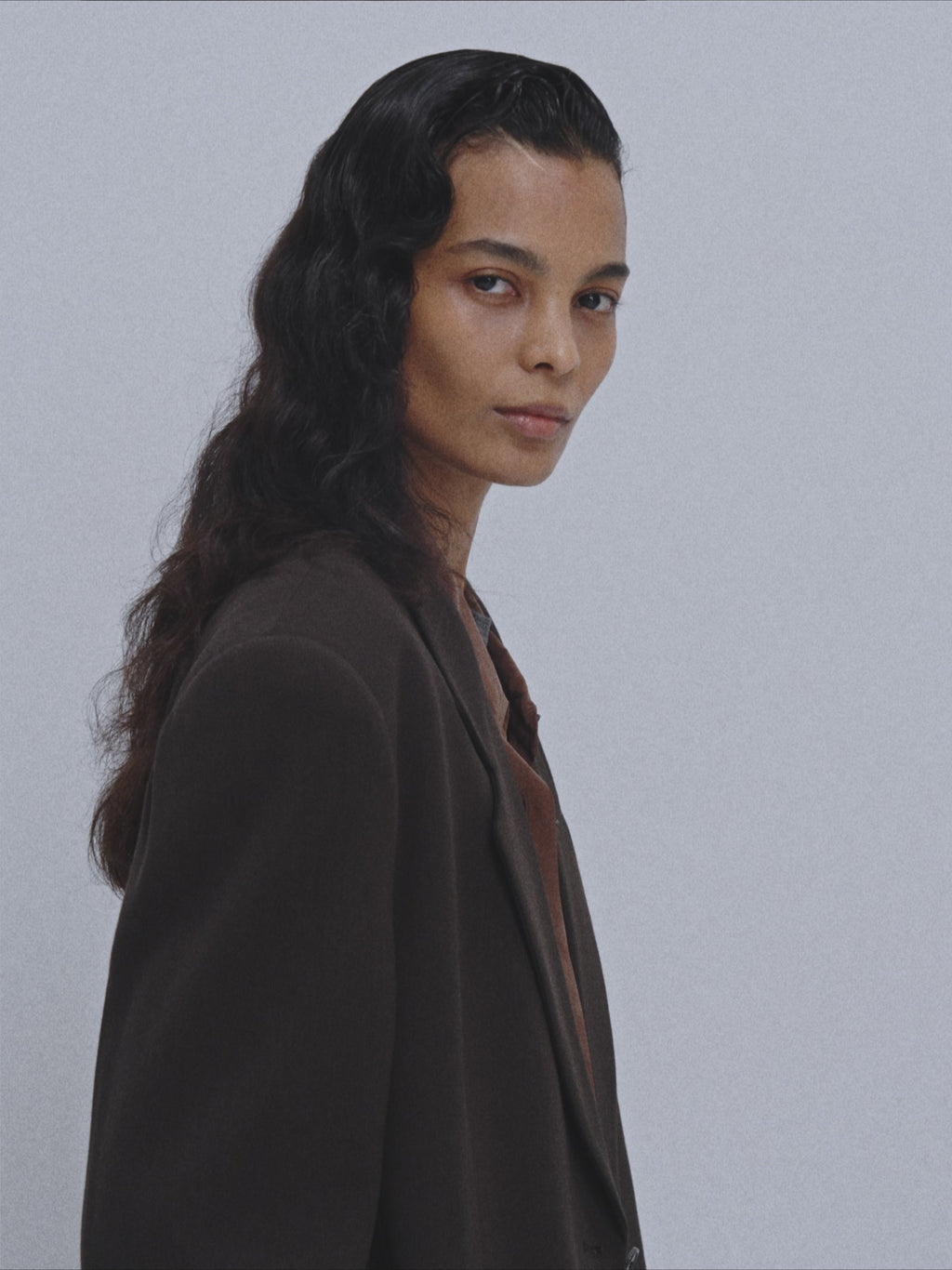 Oversized Single Suit Jacket (Khaki Brown)