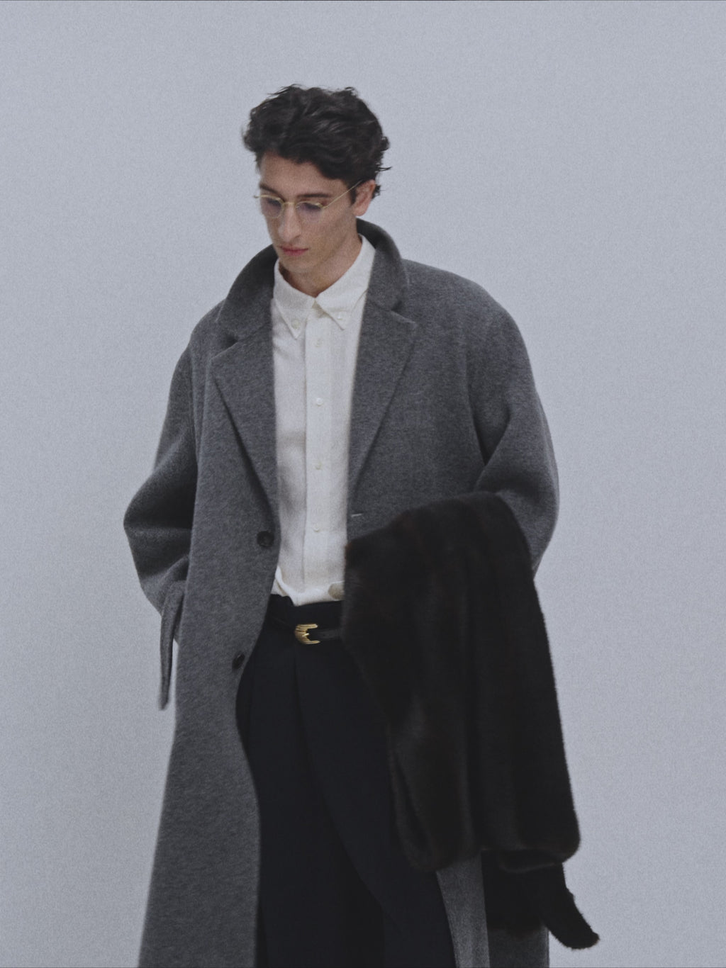 Oversized Maxi Handmade Coat (Melange Grey)