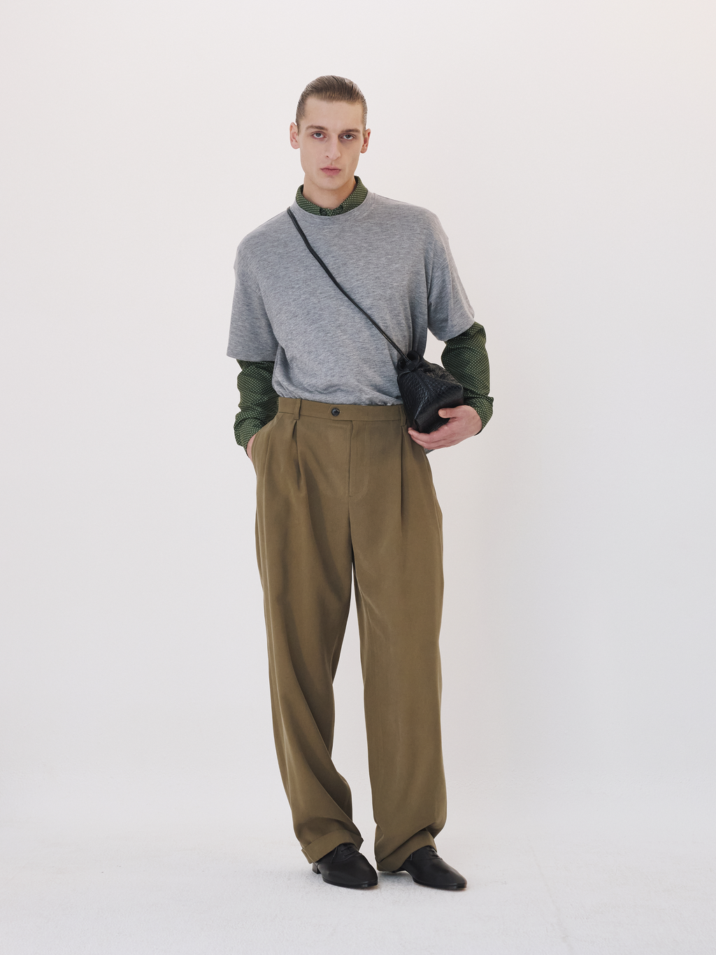 Wool Blend Oversized T-Shirt (Melange Grey)