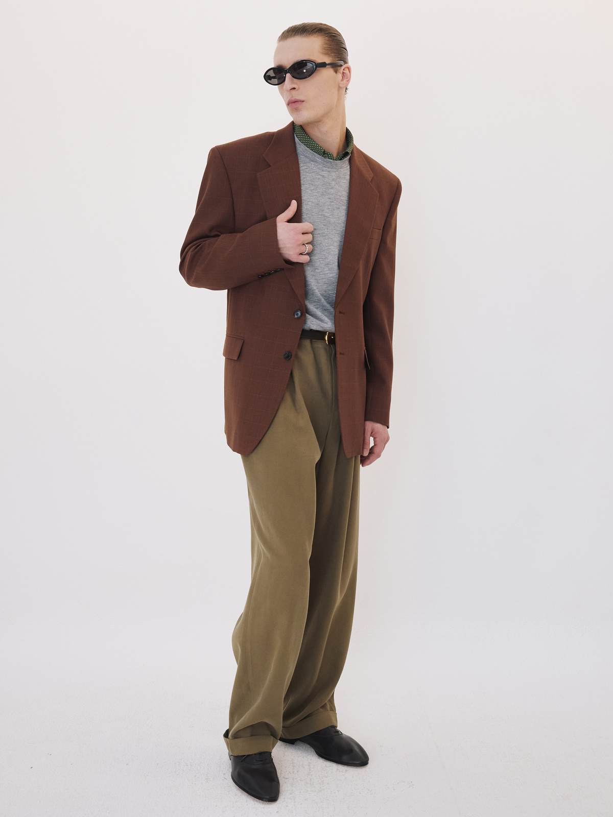 Vintage Check Tailored Jacket (Vintage Brown)
