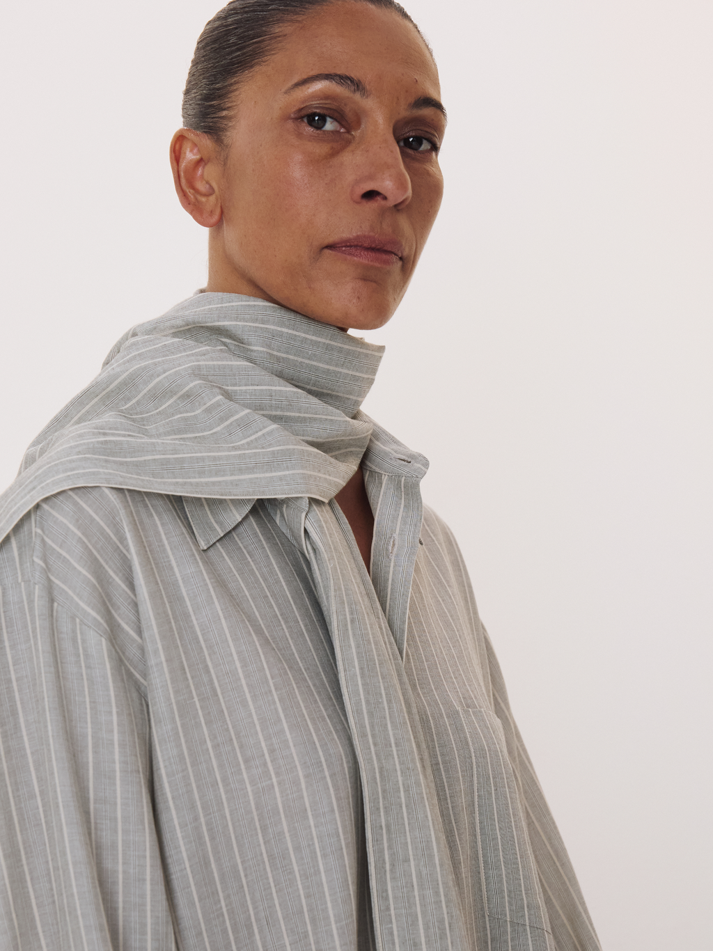 Cassel Stripe Shirt (Stone Grey)