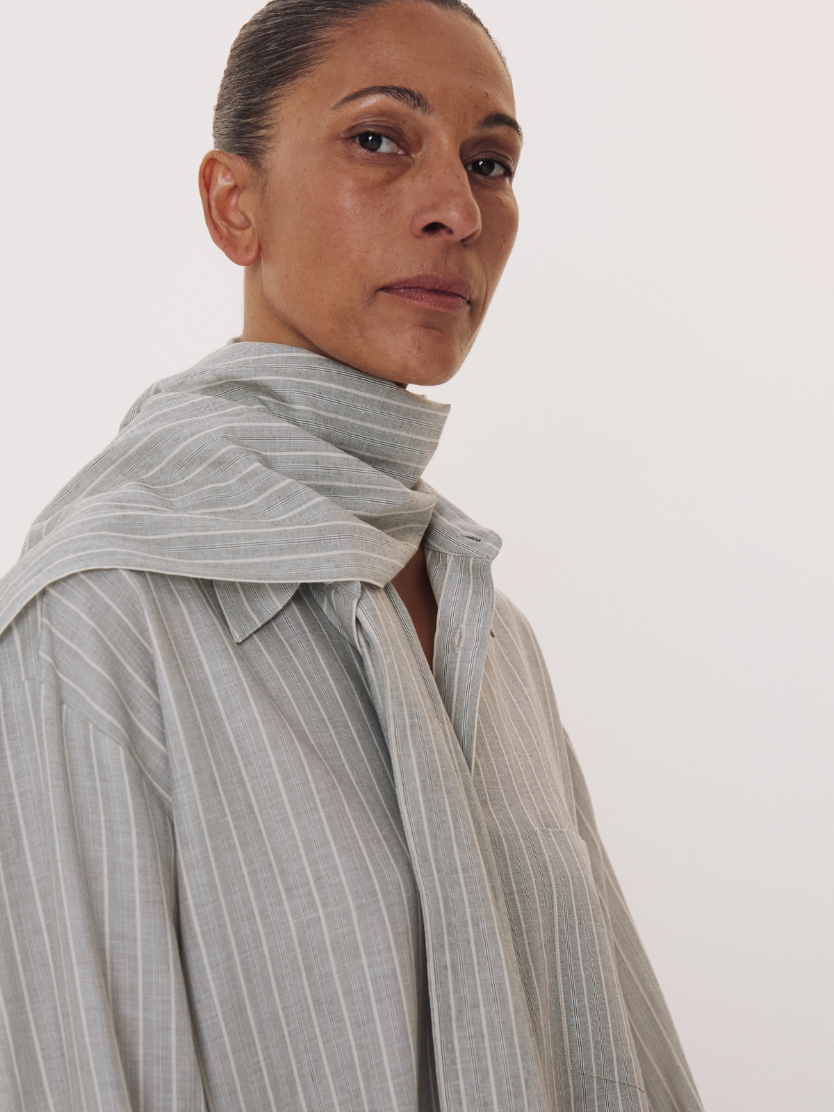 Cassel Stripe Shirt (Stone Grey)
