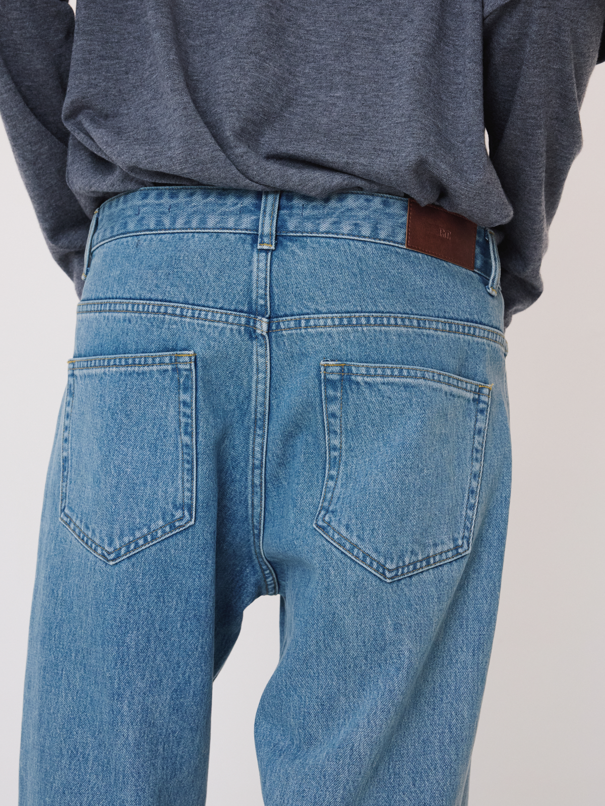Straight Denim Pants (Light Blue)